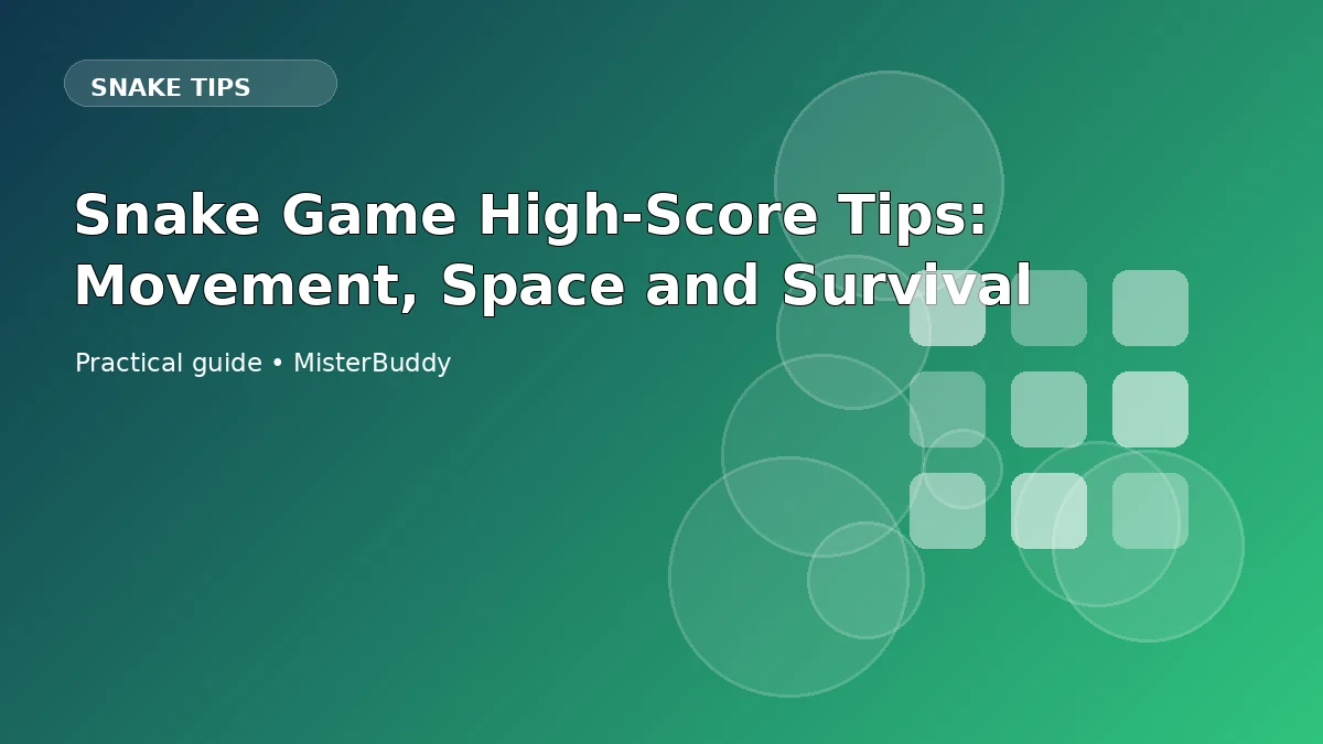 Snake Game High-Score Tips: Movement, Space and Survival